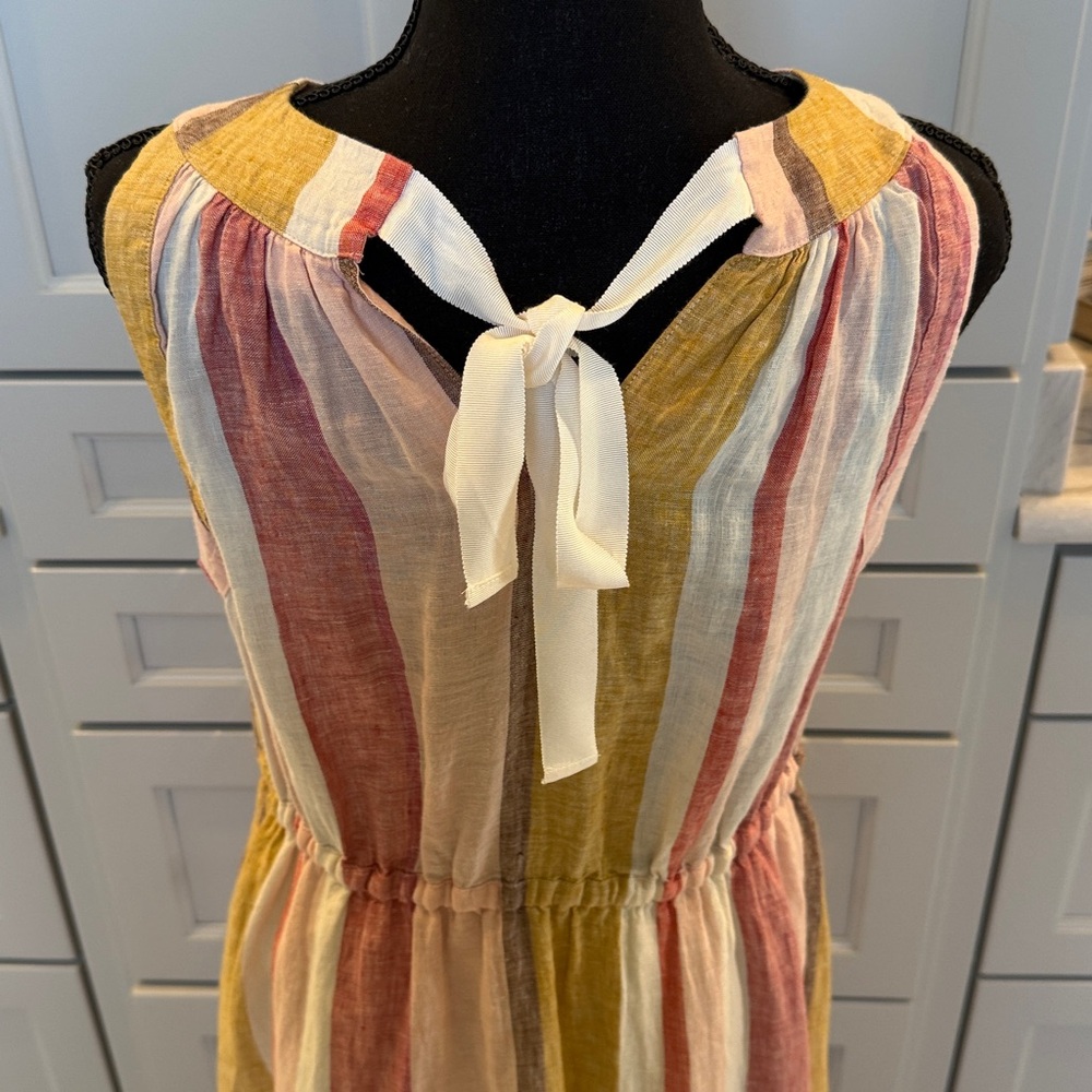 Spartina 449 M Striped Sleeveless linen midi - Picture 4 of 4